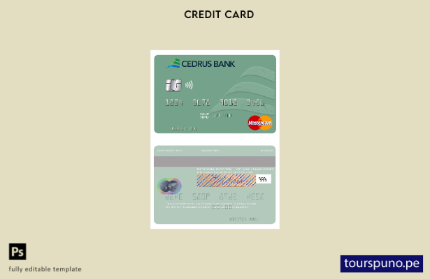 lista para imprimir plantilla de mastercard de Lebanon Cedrus Bank